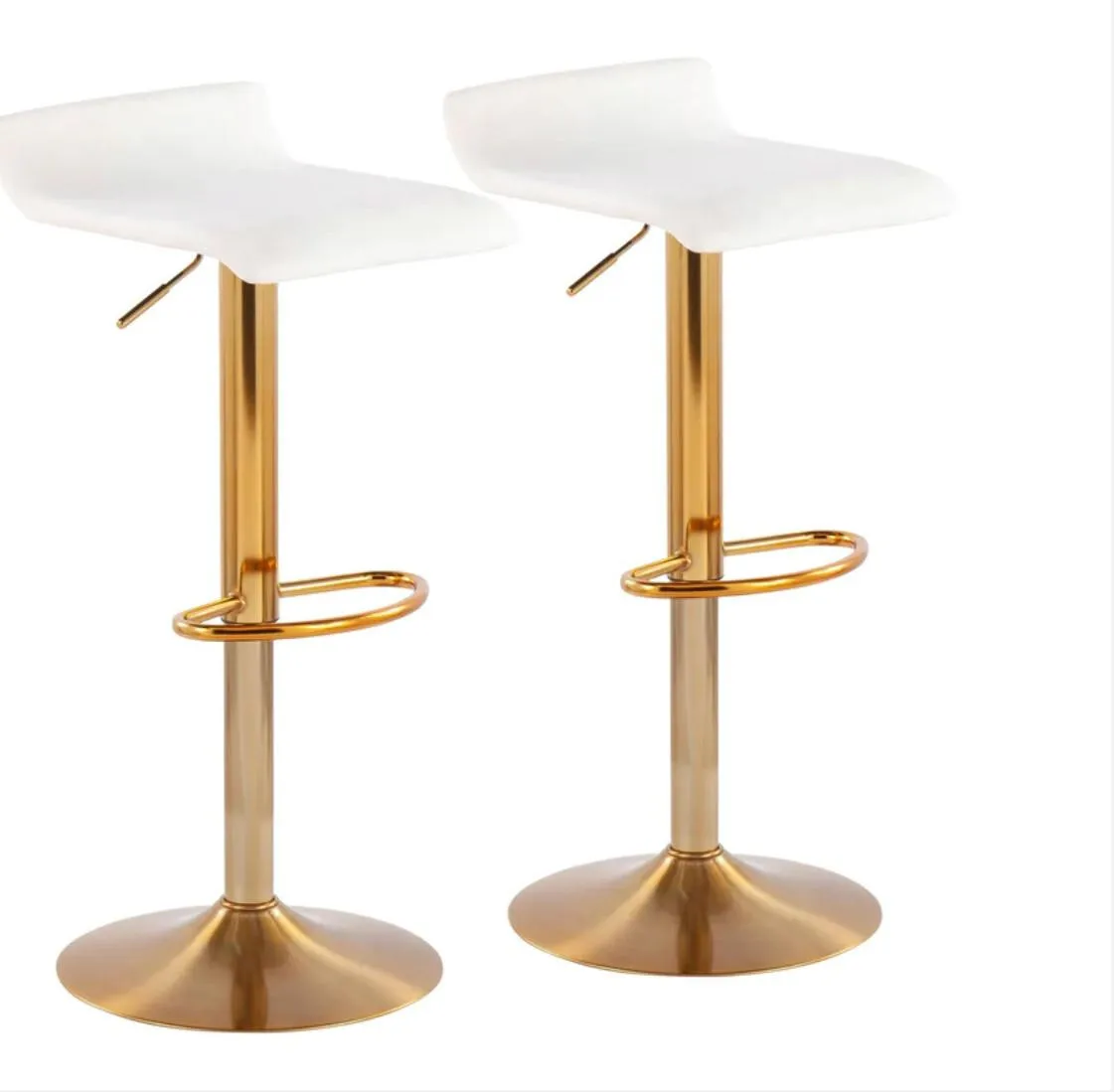 Регулируемые поворотные барные стулья LumiSource Ale, кремовый велюр и золотистая сталь, комплект из 2 штук
Регулируемые поворотные барные стулья LumiSource Ale, кремовый велюр и золотистая сталь, комплект из 2 штук