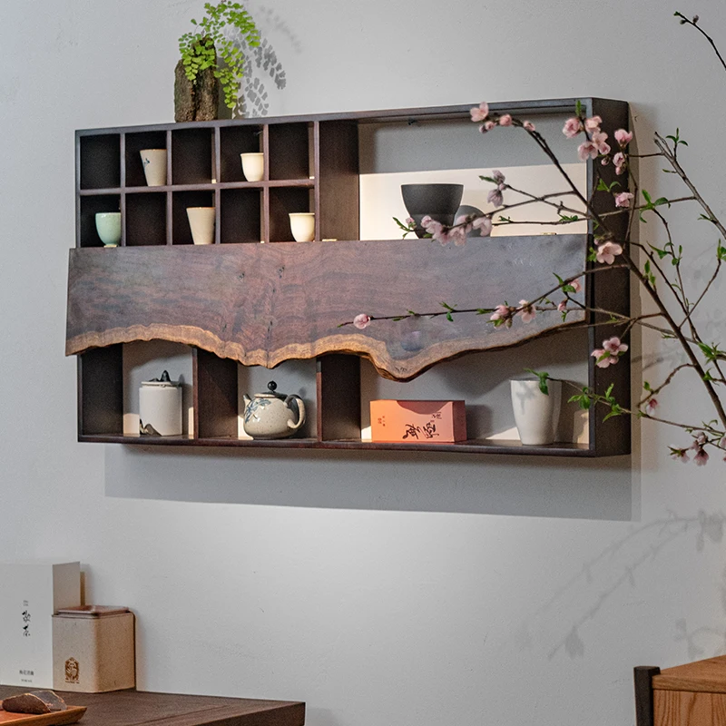 Log wabi sabi black wall-mounted bogu frame teacup holder wall
Log wabi sabi black wall-mounted bogu frame teacup holder wall