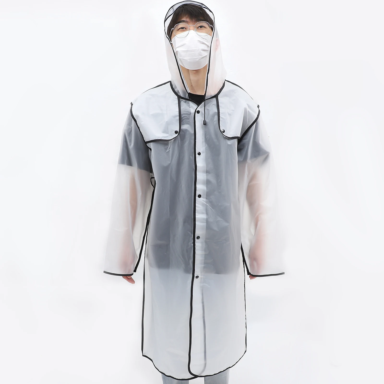 Черный прозрачный плащ-дождевик XL средней длины с капюшоном, легкий, ветрозащитный, модный, водонепроницаемый, прозрачный дождевик-сликер
Черный прозрачный плащ-дождевик XL средней длины с капюшоном, легкий, ветрозащитный, модный, водонепроницаемый, прозрачный дождевик-сликер