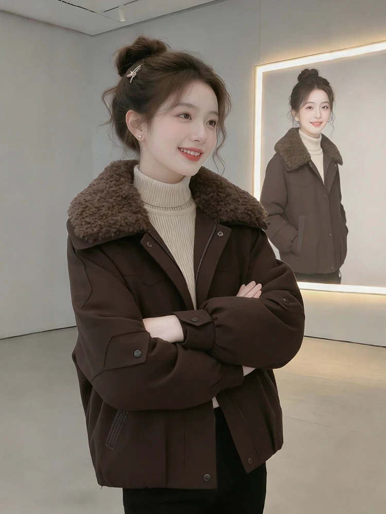 Warm Thiened ort down Cotton Jaet Women's Faionable Winter Outerwear Korean Sle Loose Fit Non-Hooded Zipper Closure
Warm Thiened ort down Cotton Jaet Women's Faionable Winter Outerwear Korean Sle Loose Fit Non-Hooded Zipper Closure