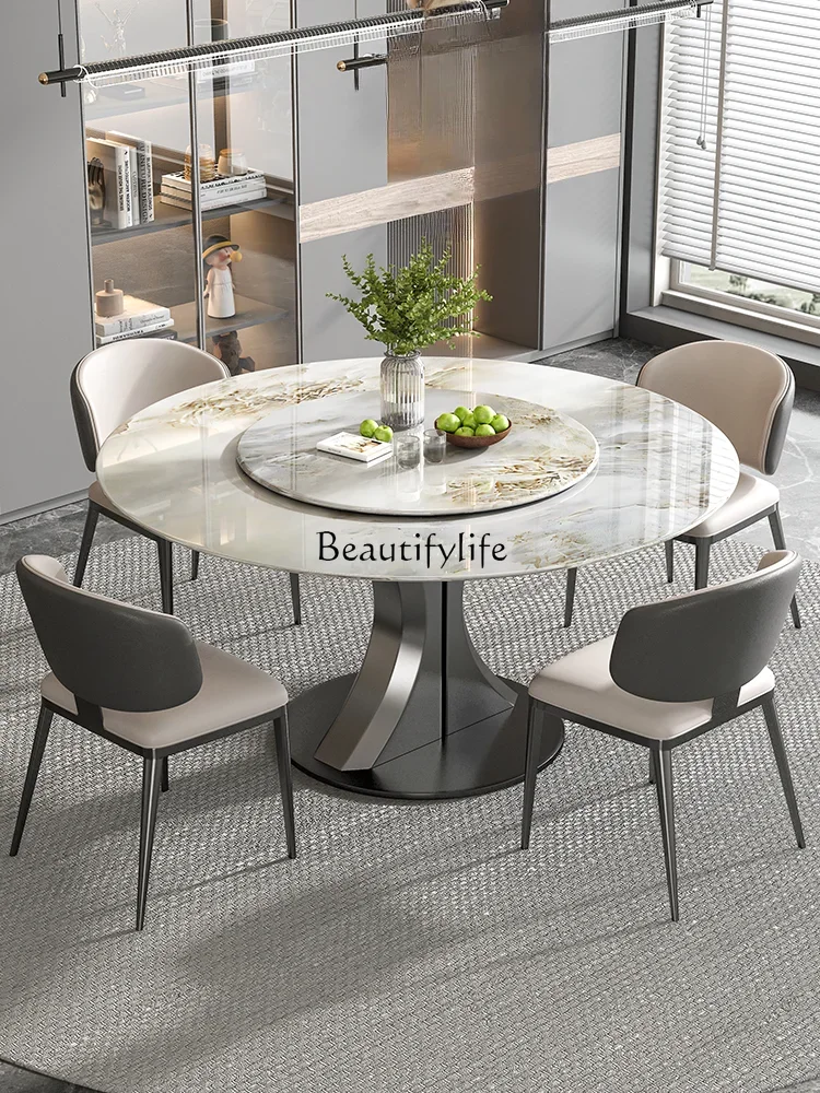 -*Natural marble dining table household modern simple Italian light luxury high-end round table
-*Natural marble dining table household modern simple Italian light luxury high-end round table