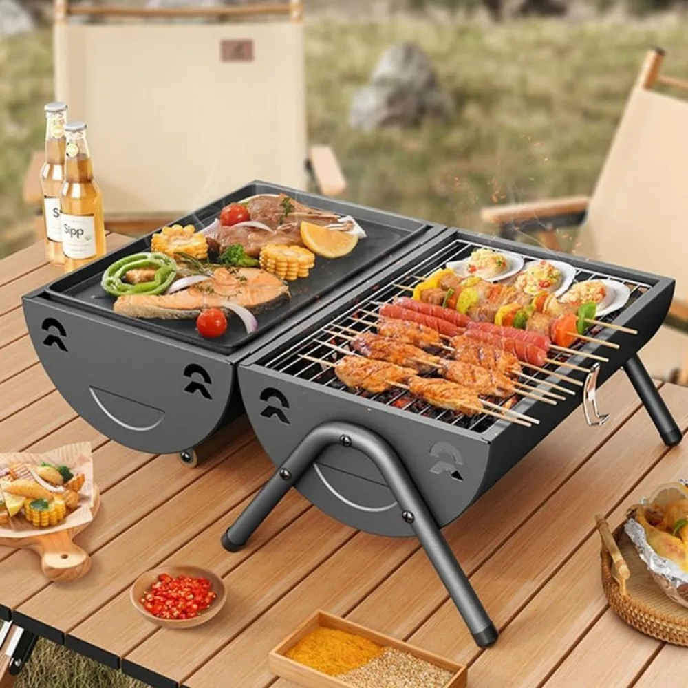 Table Top Grill Charcoal with Smoker, Double Side Use Small Charcoal Grill Portable with Grate and Fry Pan for Outdoor Camping B
Table Top Grill Charcoal with Smoker, Double Side Use Small Charcoal Grill Portable with Grate and Fry Pan for Outdoor Camping B