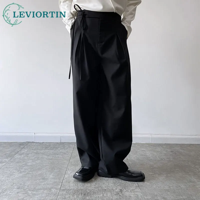 Hip Hop Men's Fashion Wide Straight Leg Pants Black Lightweight Long Trousers Bottom Slit Stylish Young Streetwear Clothing
Hip Hop Men's Fashion Wide Straight Leg Pants Black Lightweight Long Trousers Bottom Slit Stylish Young Streetwear Clothing