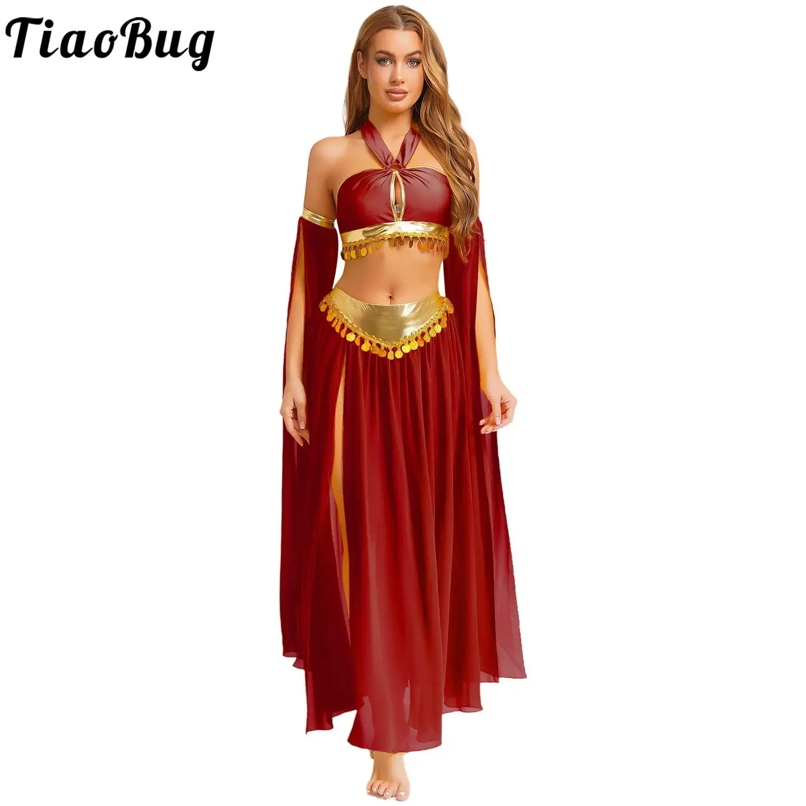 Women Two-Pieces Belly Dance Performance Outfits Sequins Halter Mini Top with Mesh Maxi Skirt Belly Competition Stage Dance Wear
Women Two-Pieces Belly Dance Performance Outfits Sequins Halter Mini Top with Mesh Maxi Skirt Belly Competition Stage Dance Wear