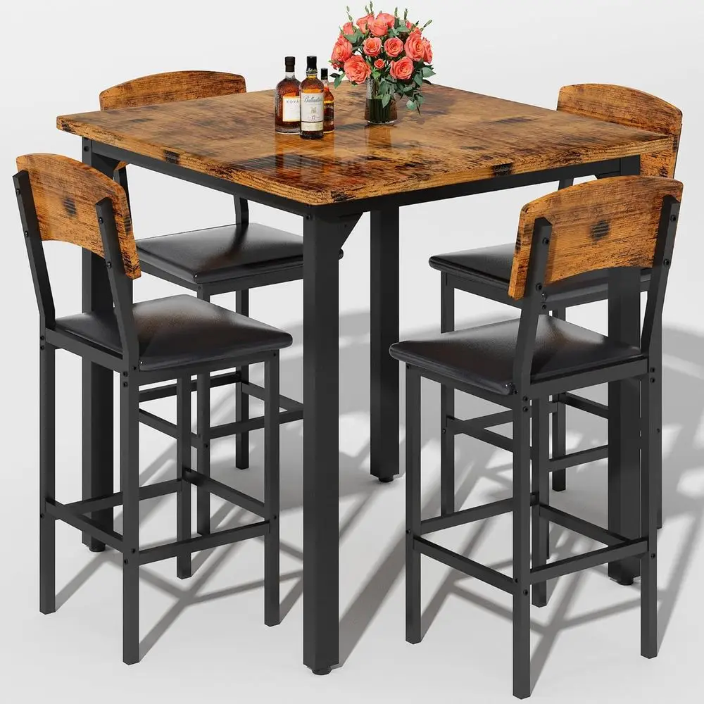 Walnut 5-Piece Dining Set with Upholstered Chairs for Compact Spaces
Walnut 5-Piece Dining Set with Upholstered Chairs for Compact Spaces