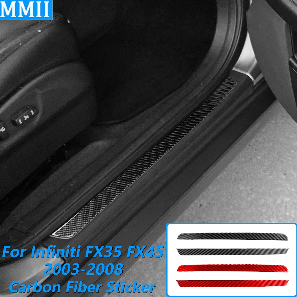 Для Infiniti FX35 FX45 S50 2006-2008: накладки на пороги из углеродного волокна, декоративные наклейки, аксессуары для автомобиля
Для Infiniti FX35 FX45 S50 2006-2008: накладки на пороги из углеродного волокна, декоративные наклейки, аксессуары для автомобиля