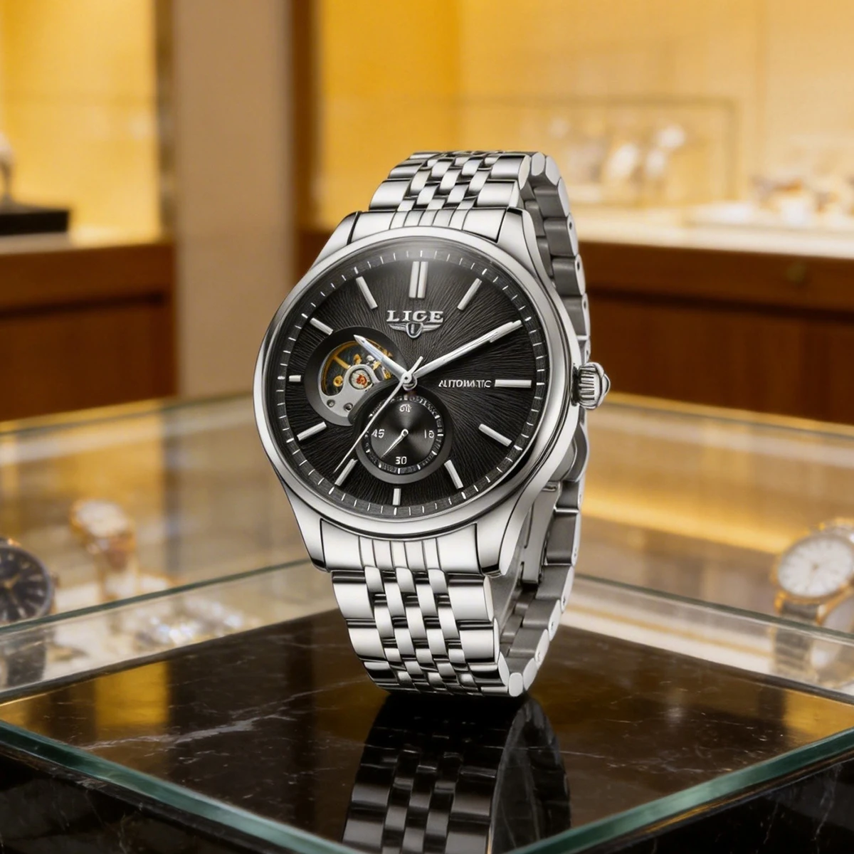 Мужские автоматические часы LIGE с открытым циферблатом, синим циферблатом, ремешком из нержавеющей стали, повседневные наручные часы, водонепроницаемые до 30 м, модные часы
Мужские автоматические часы LIGE с открытым циферблатом, синим циферблатом, ремешком из нержавеющей стали, повседневные наручные часы, водонепроницаемые до 30 м, модные часы