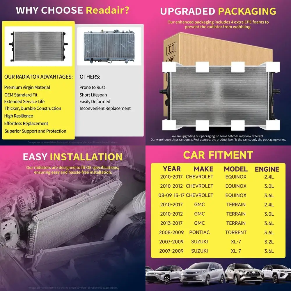 CU13103 Замена радиатора двигателя, совместимая с Chevrolet Equinox 2010-2017 гг., GMC Terrain 2010–2007 гг., Suzuki XL-7,
CU13103 Замена радиатора двигателя, совместимая с Chevrolet Equinox 2010-2017 гг., GMC Terrain 2010–2007 гг., Suzuki XL-7,