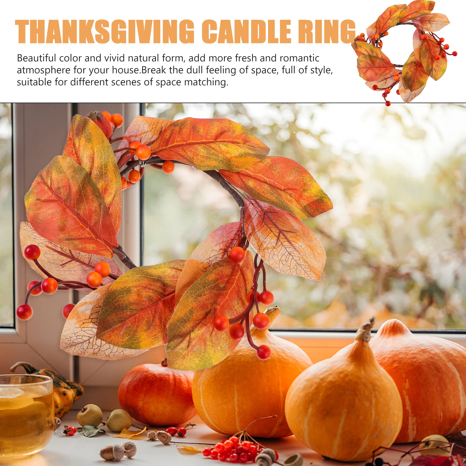 Simulated Maple Leaf Candlestick Wreath Artificial Fall Decor Round Centerpiece Table Autumn Leaves Thanksgiving Home Decor
Simulated Maple Leaf Candlestick Wreath Artificial Fall Decor Round Centerpiece Table Autumn Leaves Thanksgiving Home Decor