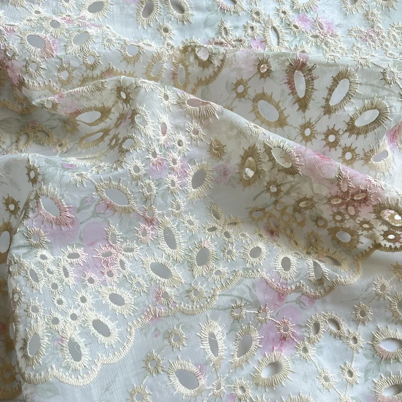 Floral Cut Out Design Embroidered Lace Fabric Dress Wedding Gown Apparel DIY Handmade Crafting Sewing Cloth
Floral Cut Out Design Embroidered Lace Fabric Dress Wedding Gown Apparel DIY Handmade Crafting Sewing Cloth