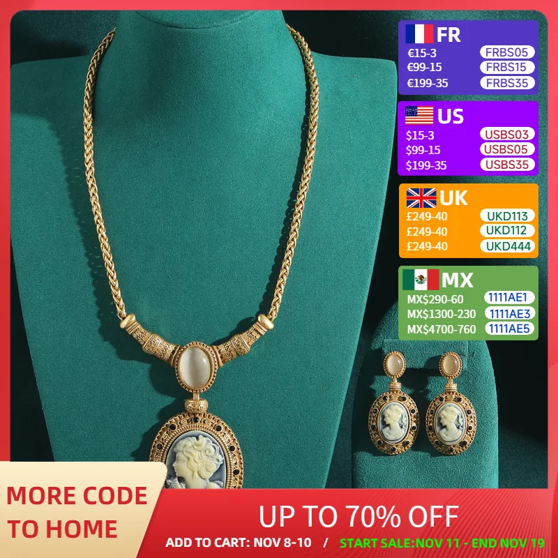 Vintage Cameo Jewelry Sets Natural Stone Oval Relief Portrait Of A Beauty Woman Pendants Retro Outfits Luxury Designs 2025 Trend
Vintage Cameo Jewelry Sets Natural Stone Oval Relief Portrait Of A Beauty Woman Pendants Retro Outfits Luxury Designs 2025 Trend