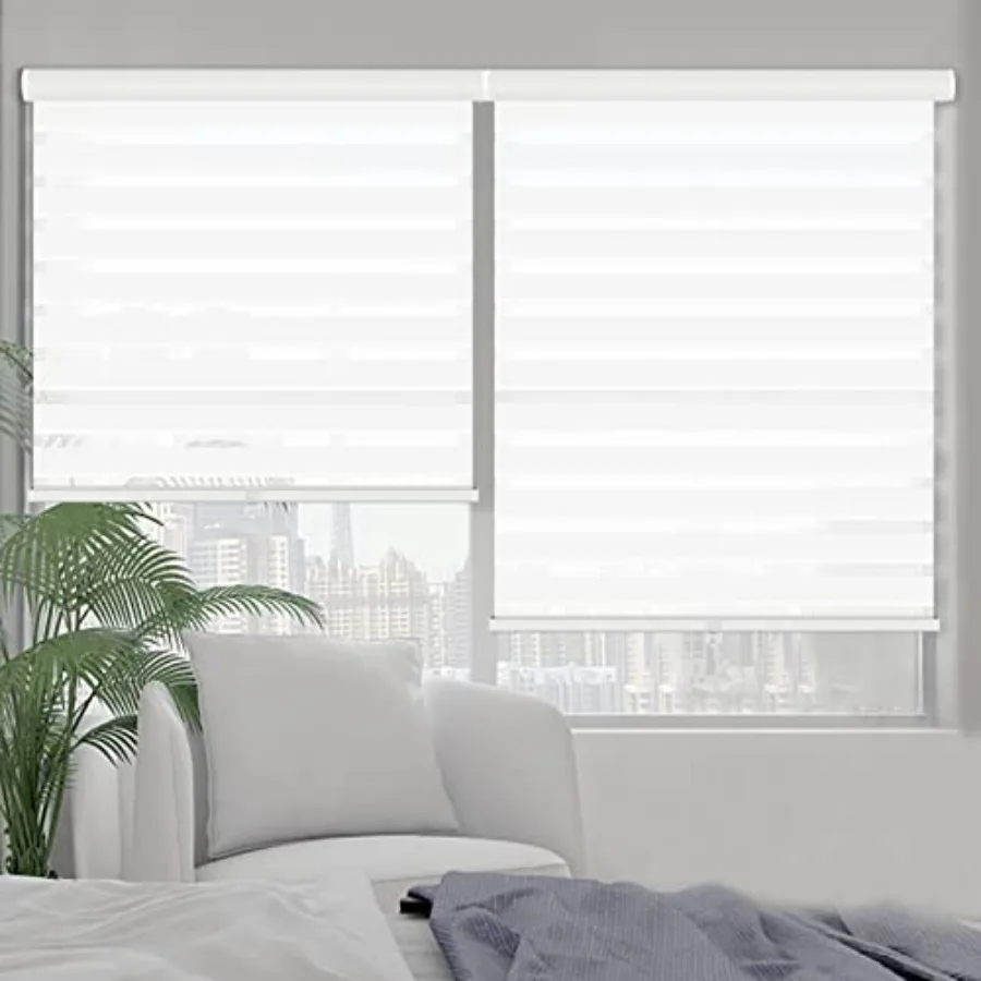 Zebra Blinds Roller Shades Cordless Window Blinds with Valance Cover, Day and Night Sheer Shades Dual Layer Fabric for Light Co
Zebra Blinds Roller Shades Cordless Window Blinds with Valance Cover, Day and Night Sheer Shades Dual Layer Fabric for Light Co