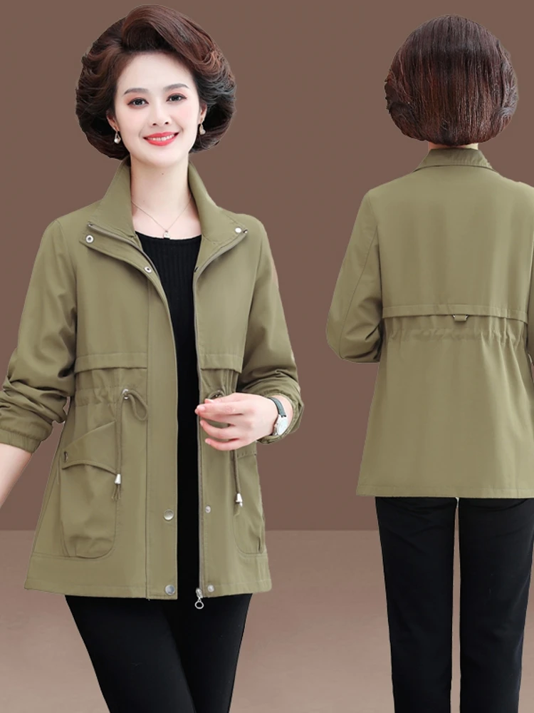 Spring Autumn Jacket Women's Fashion Loose Fit Cotton Blend Thin Outerwear for Middle-Aged Women 50 Years Old New Style
Spring Autumn Jacket Women's Fashion Loose Fit Cotton Blend Thin Outerwear for Middle-Aged Women 50 Years Old New Style