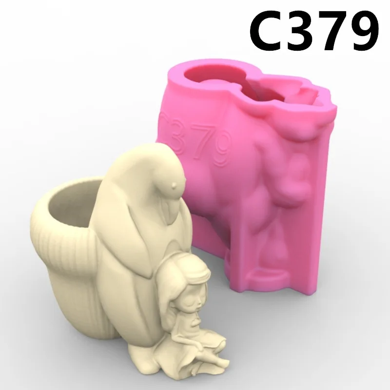 C378-381 Bear Penguin Rabbit Girl Flower Pot Ashtray Pen Holder Silicone Mold Making Home Decoration with Epoxy Plaster Cement
C378-381 Bear Penguin Rabbit Girl Flower Pot Ashtray Pen Holder Silicone Mold Making Home Decoration with Epoxy Plaster Cement