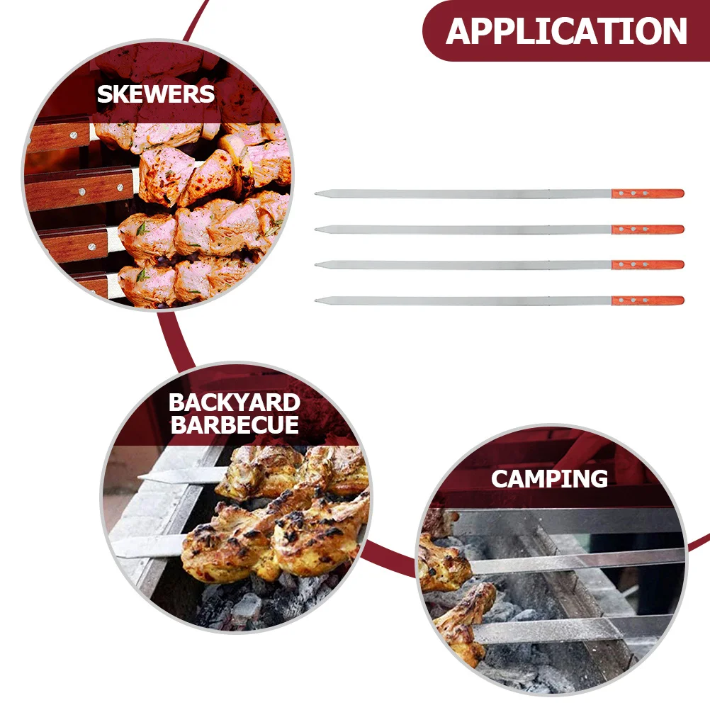 4Pcs Flat Stainless Steel Skewers for Bbq Camping Kebab Skewers Rust-Resistant Reusable Grill Accessories Grill Accessories
4Pcs Flat Stainless Steel Skewers for Bbq Camping Kebab Skewers Rust-Resistant Reusable Grill Accessories Grill Accessories