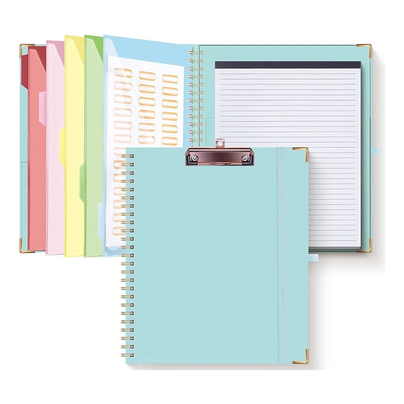Clipboard Folio,5 Dividers With 10 Pockets, Elastic Pen Holder And Folder Labels, Spiral Nurse Clipboard Art Board
Clipboard Folio,5 Dividers With 10 Pockets, Elastic Pen Holder And Folder Labels, Spiral Nurse Clipboard Art Board
