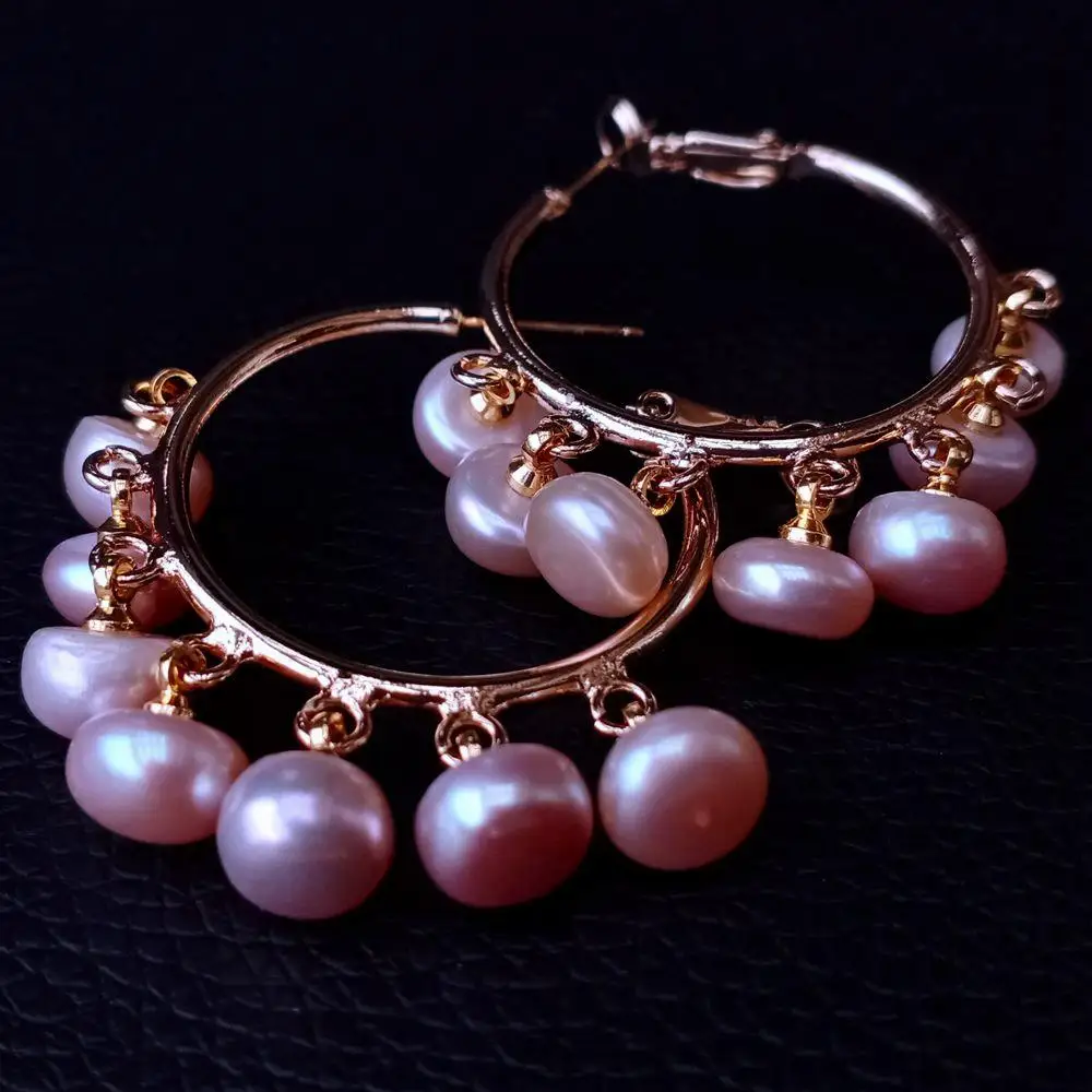 Freshwater Culture Pink Pearl Gold color Plated hoop earrings for Women Fashion Big Circle Hoops Statement Earrings Party
Freshwater Culture Pink Pearl Gold color Plated hoop earrings for Women Fashion Big Circle Hoops Statement Earrings Party