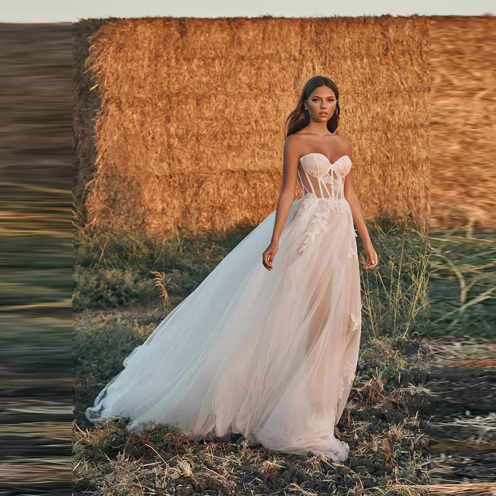 Elegant A-Line Women Wedding Dresses Sexy Sleeveless Lace Flower Printing Bridal Gowns Mopping Length Banquet Robes Customized
Elegant A-Line Women Wedding Dresses Sexy Sleeveless Lace Flower Printing Bridal Gowns Mopping Length Banquet Robes Customized