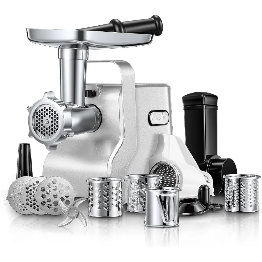 Meat Grinder Heavy Duty - 5 in1 Meat Grinder for Home Use - 3000W Max Powerful - Sausage Stuffer with 3 Stainless Steel Grinding
Meat Grinder Heavy Duty - 5 in1 Meat Grinder for Home Use - 3000W Max Powerful - Sausage Stuffer with 3 Stainless Steel Grinding
