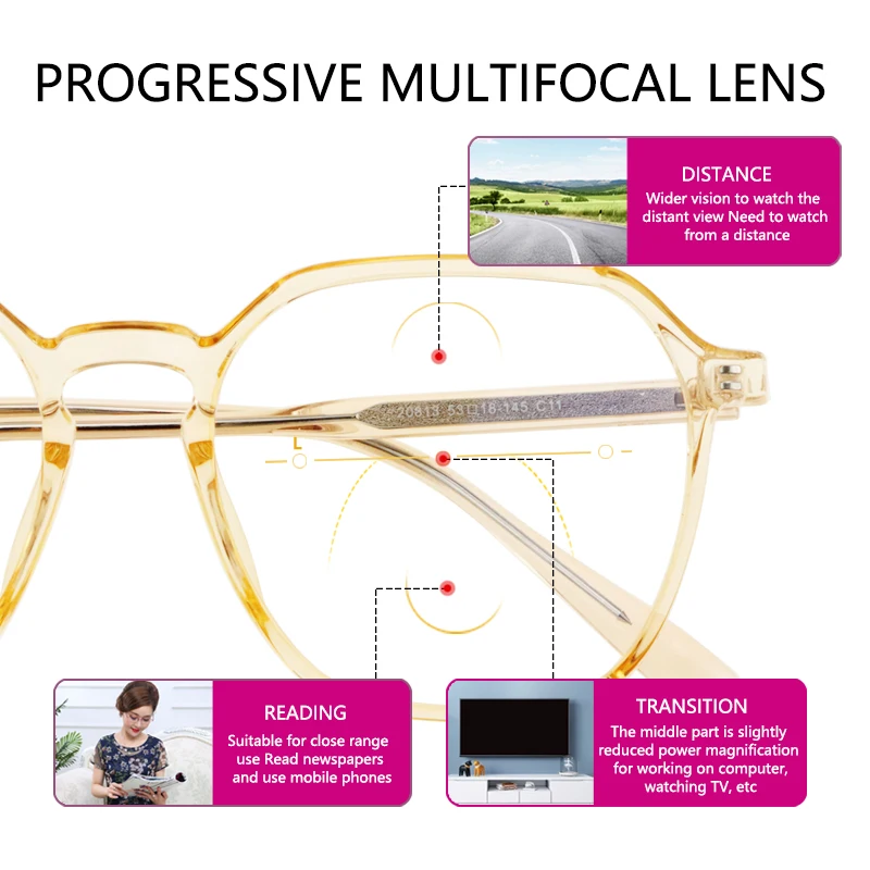 Progressive Reading glasses Blue Light Blocking Presbyopia Eyeglasses for Women, (for Mid-Near Range approx 3ft) Hot Fashion
Progressive Reading glasses Blue Light Blocking Presbyopia Eyeglasses for Women, (for Mid-Near Range approx 3ft) Hot Fashion