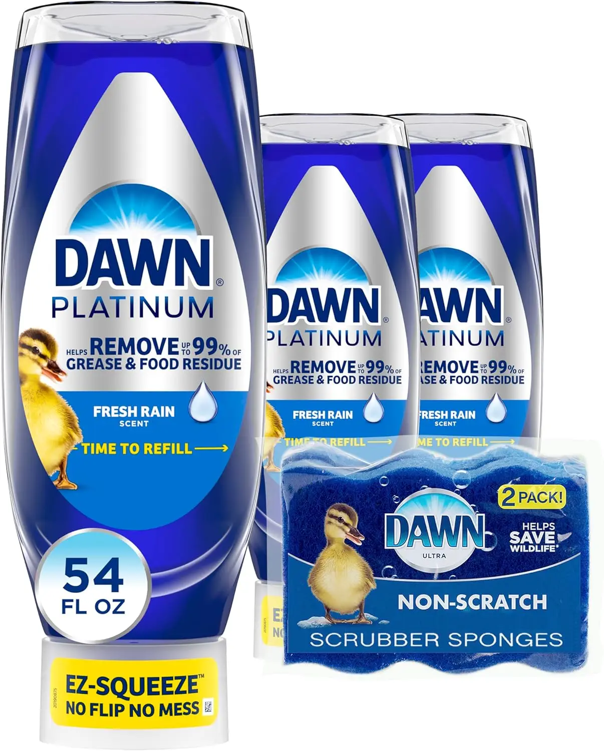 Dish Soap Squeeze Bottle, EZ-Squeeze Platinum Dish Soap Liquid+Non-Scratch Sponges for Dishes, Fresh Rain, Includes 3x18oz Bottl
Dish Soap Squeeze Bottle, EZ-Squeeze Platinum Dish Soap Liquid+Non-Scratch Sponges for Dishes, Fresh Rain, Includes 3x18oz Bottl