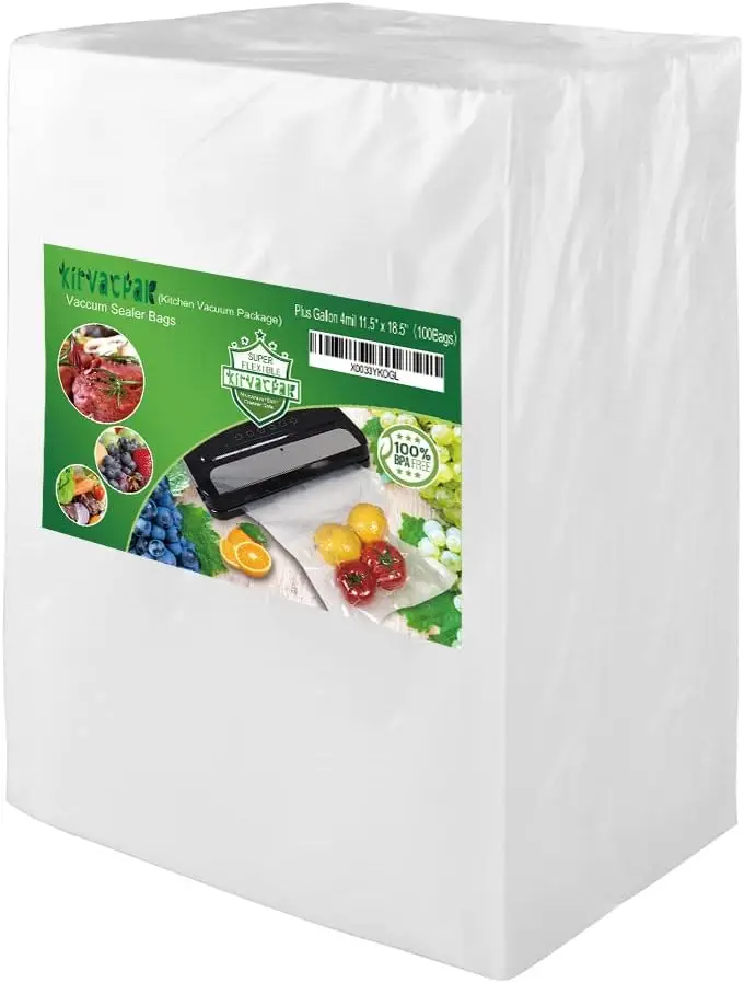 100 Pack 4mil 11.5"x18.5" Heavy Duty Vacuum Sealer Bags, BPA Free, Commercial Grade, Compatible with All Sealers
100 Pack 4mil 11.5"x18.5" Heavy Duty Vacuum Sealer Bags, BPA Free, Commercial Grade, Compatible with All Sealers