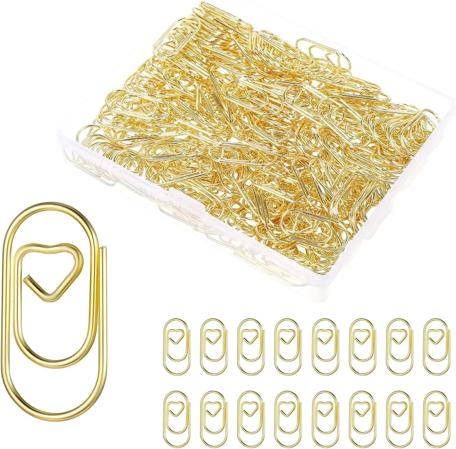 Love Heart Paper Clips 200 Pcs Mini Gold Metal Paperclips for Office Desk Organization Wedding Decor
Love Heart Paper Clips 200 Pcs Mini Gold Metal Paperclips for Office Desk Organization Wedding Decor