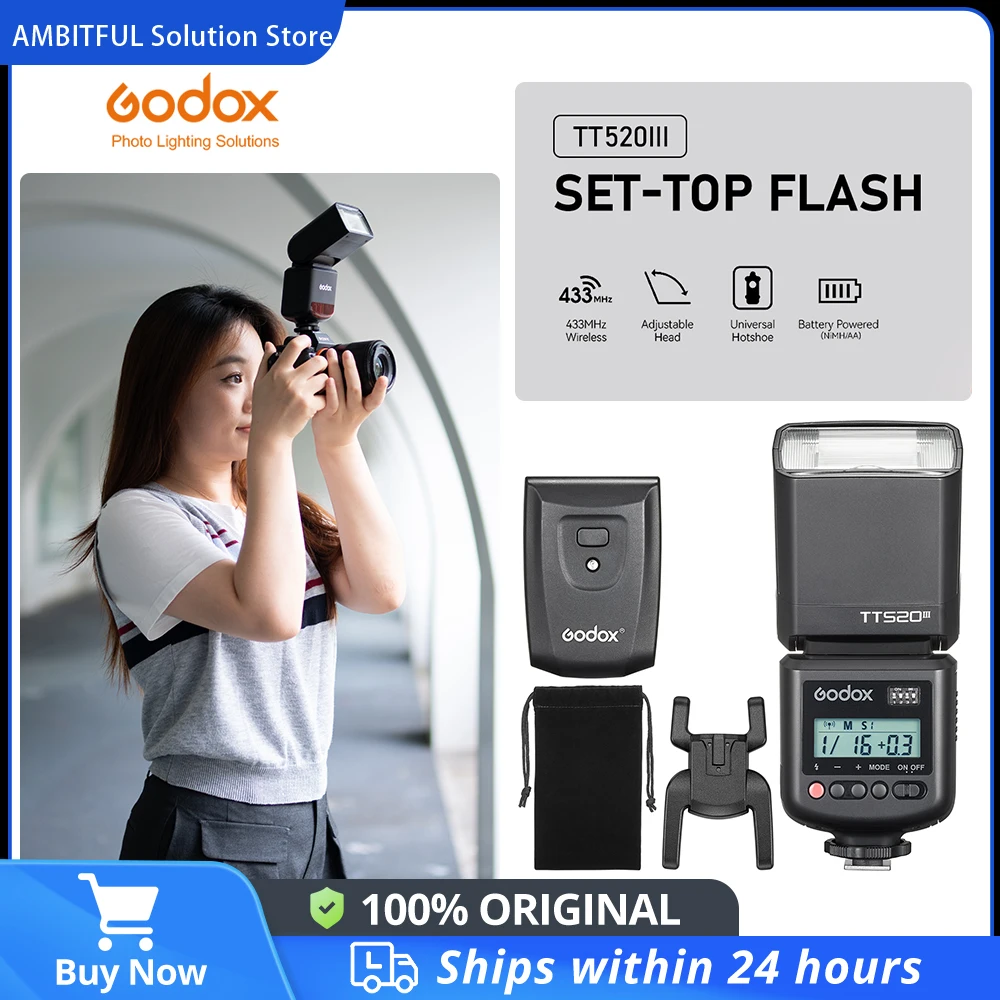 Godox TT520III THINKLITE Speedlite Wireless Universal Camera Flash for Canon Nikon Pentax Olympus DSLR Cameras for Canon EOS 90D
Godox TT520III THINKLITE Speedlite Wireless Universal Camera Flash for Canon Nikon Pentax Olympus DSLR Cameras for Canon EOS 90D