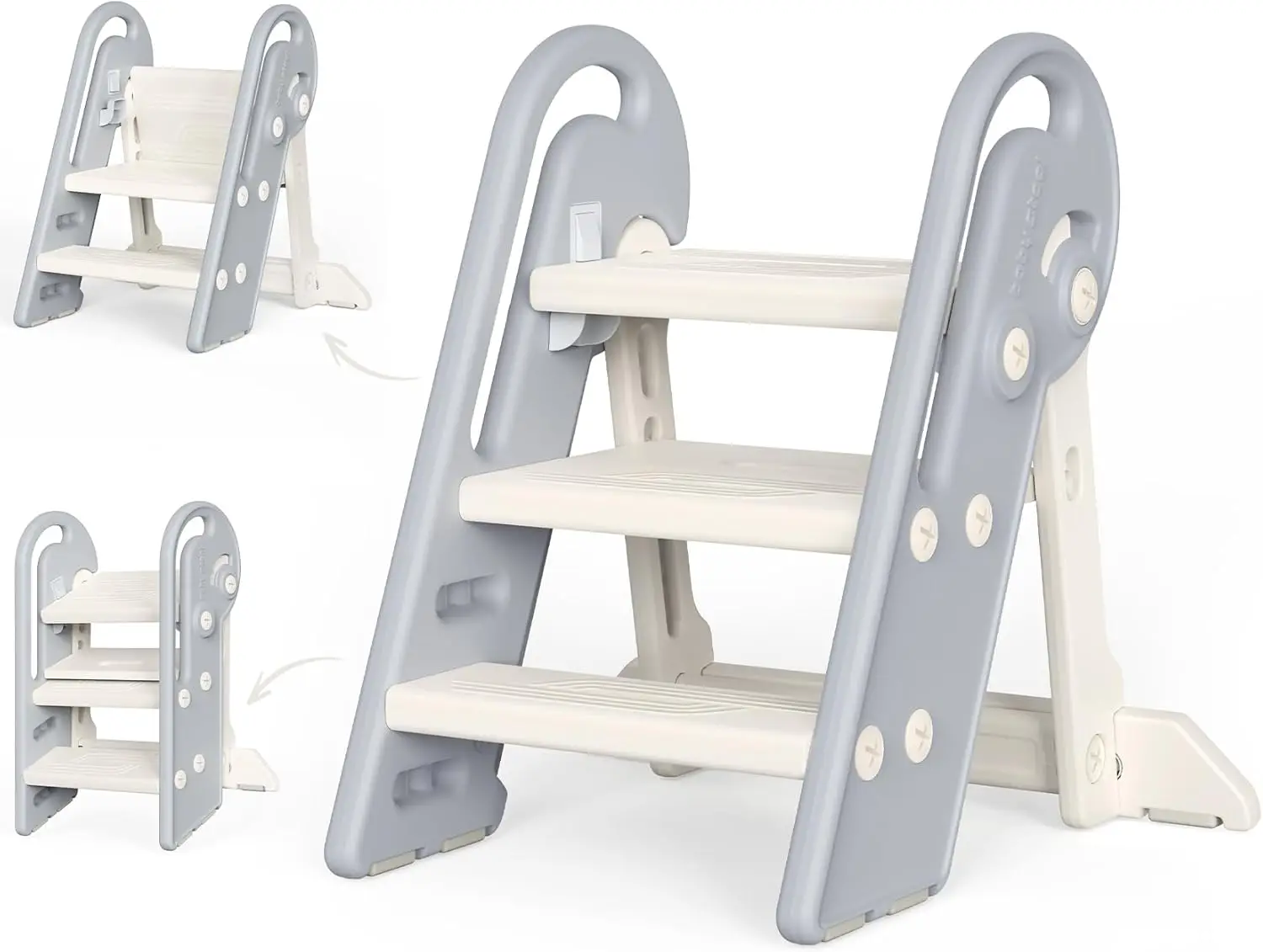 Adjustable Kids Step Stool with Handles, Converts 3-Step to 2-Step, Non-Slip Safety for Bathroom Kitchen Potty Training-Grey
Adjustable Kids Step Stool with Handles, Converts 3-Step to 2-Step, Non-Slip Safety for Bathroom Kitchen Potty Training-Grey