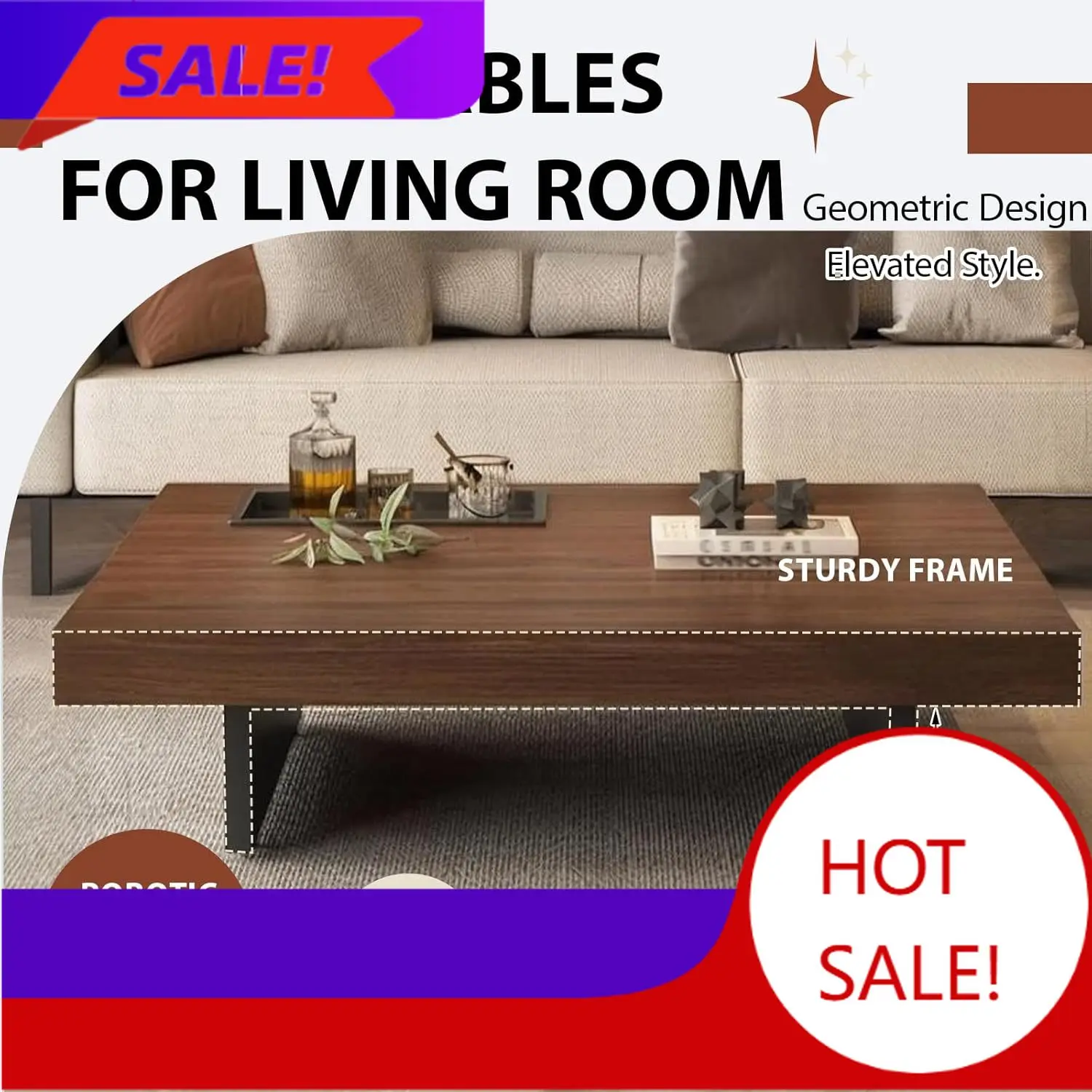 Coffee Table, Solid Wood Farmhouse Coffee Tables with Adjustable Foot Pads, Modern Large Square Center Tables for Living Room Wa
Coffee Table, Solid Wood Farmhouse Coffee Tables with Adjustable Foot Pads, Modern Large Square Center Tables for Living Room Wa