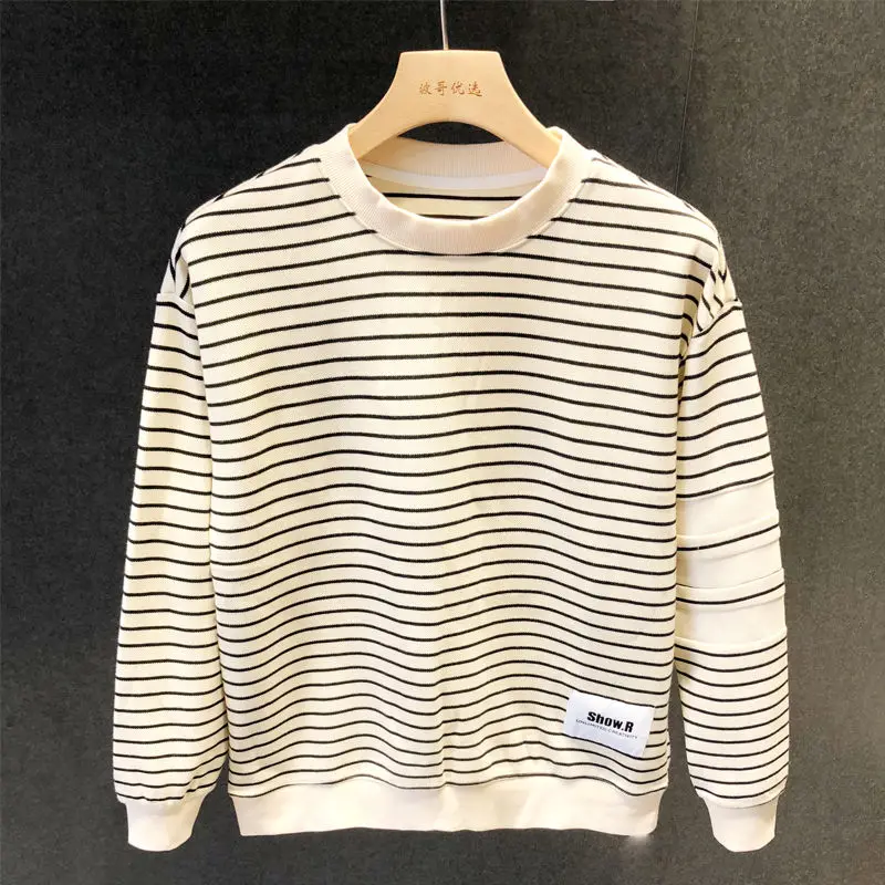 Street Fashion Trend Autumn Winter New Men O-NecK New Striped Screw Thread Korean Casual Loog Sleeve Sweatshirts Pullovers Tops
Street Fashion Trend Autumn Winter New Men O-NecK New Striped Screw Thread Korean Casual Loog Sleeve Sweatshirts Pullovers Tops