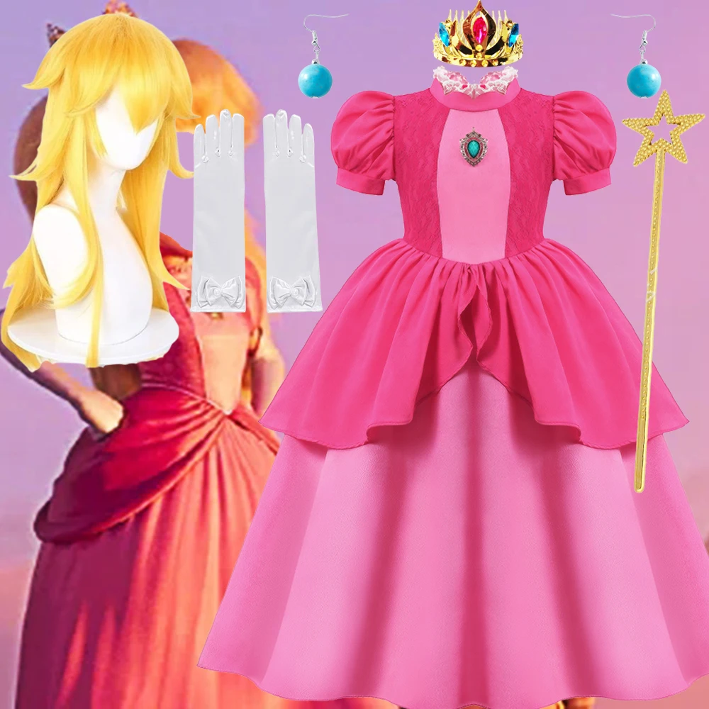 Princess Peach Girl Costume Movie Cosplay Costume Girl Halloween Carnival Party Dress Fashion Outfits Disney Peach Dress Clothes
Princess Peach Girl Costume Movie Cosplay Costume Girl Halloween Carnival Party Dress Fashion Outfits Disney Peach Dress Clothes