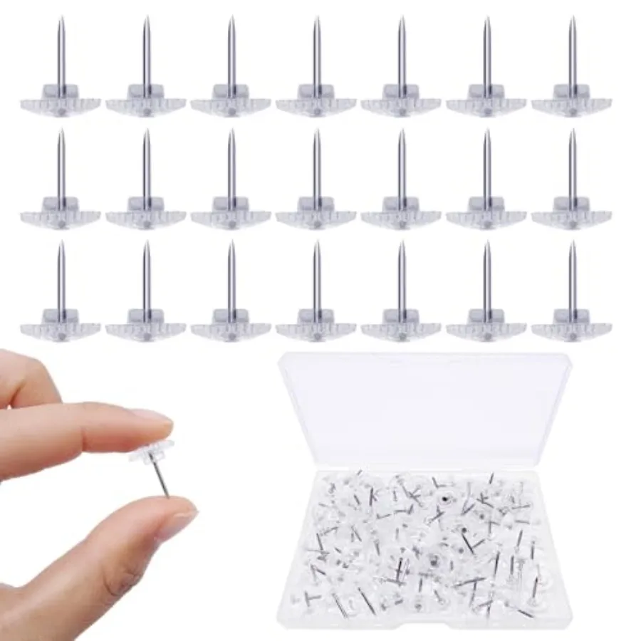 100 PCS Clear Thumb Tacks with Heavy Duty Plastic Heads for Bulletin Boards and Wall Displays Transparent Office Supplies
100 PCS Clear Thumb Tacks with Heavy Duty Plastic Heads for Bulletin Boards and Wall Displays Transparent Office Supplies