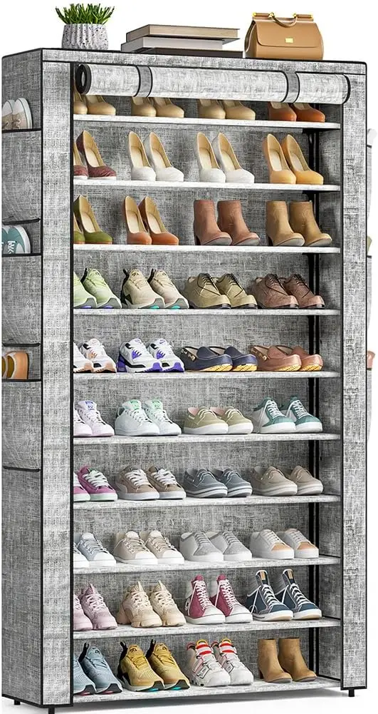 Shoe Rack 10Tier Large Capacity 50-56Pairs Beautiful Tall Shoe Shelf Free Standing Storage Cabinet Entryway Closet
Shoe Rack 10Tier Large Capacity 50-56Pairs Beautiful Tall Shoe Shelf Free Standing Storage Cabinet Entryway Closet