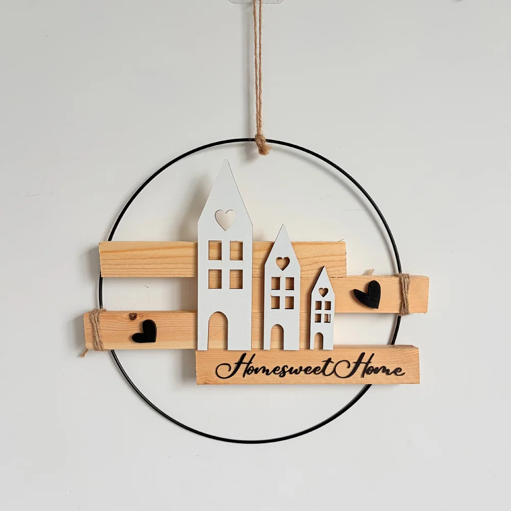Rustic Wooden Home Sweet Home Wall Hanging Sign Home Decorative Ornament with Mini Houses Hearts for Living Room Bedroom
Rustic Wooden Home Sweet Home Wall Hanging Sign Home Decorative Ornament with Mini Houses Hearts for Living Room Bedroom