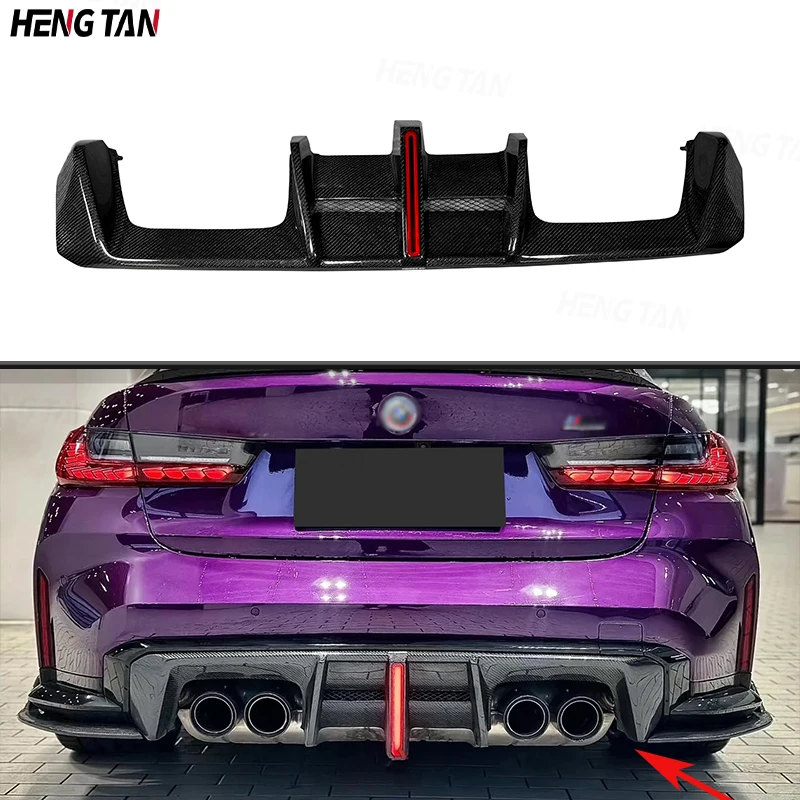 For BMW G80 G82 G83 M3 M4 2021+ Dry Carbon Fiber Rear Bumper Lip LED Light Diffuser Spoiler Car Accessories Body kit
For BMW G80 G82 G83 M3 M4 2021+ Dry Carbon Fiber Rear Bumper Lip LED Light Diffuser Spoiler Car Accessories Body kit