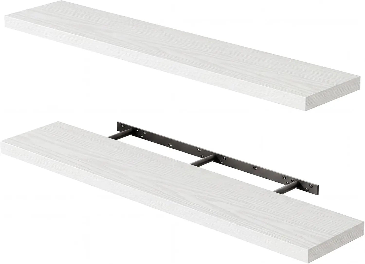 47" Long Heavy Duty Floating Shelves for Wall, Rustic Wood, White Set of 2, Storage & Decor for Living Room, Bedroom, Bathroom, Kitchen
47" Long Heavy Duty Floating Shelves for Wall, Rustic Wood, White Set of 2, Storage & Decor for Living Room, Bedroom, Bathroom, Kitchen