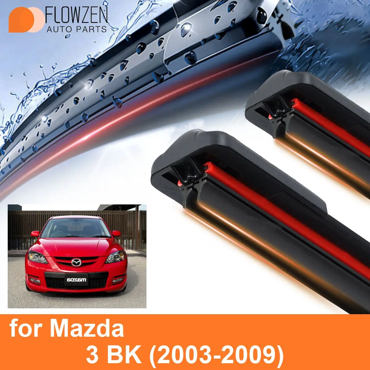 Car Windshield Wiper Blades for Mazda 3 BK Double Rubber Frameless Bracketless WipersSoft Accessories 2005 2006 2007 2008 2009
Car Windshield Wiper Blades for Mazda 3 BK Double Rubber Frameless Bracketless WipersSoft Accessories 2005 2006 2007 2008 2009