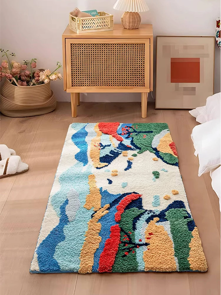 Modern Art Bedroom Carpet Soft Colorful Bedside Mat Flocking Girl Cloakroom Anti-skid Mat Decor Thick Fluffy Window Balcony Mat
Modern Art Bedroom Carpet Soft Colorful Bedside Mat Flocking Girl Cloakroom Anti-skid Mat Decor Thick Fluffy Window Balcony Mat