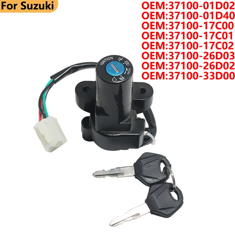 37100-01D02 Motorcycle Ignition Switch Key for Suzuki GS500 GS500F GSX600 GSX750 VX800 RF400 37100-26D03 37100-01D40 37100-33E11
37100-01D02 Motorcycle Ignition Switch Key for Suzuki GS500 GS500F GSX600 GSX750 VX800 RF400 37100-26D03 37100-01D40 37100-33E11