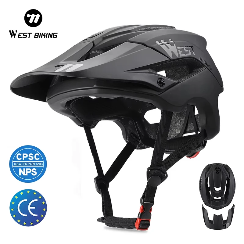 WEST BIKING Mountain Bike Helmet Aerodynamic Design Detachable Visor CE CPSC Certified Off Road Men Cycling Helmet Outdoor Sport
WEST BIKING Mountain Bike Helmet Aerodynamic Design Detachable Visor CE CPSC Certified Off Road Men Cycling Helmet Outdoor Sport