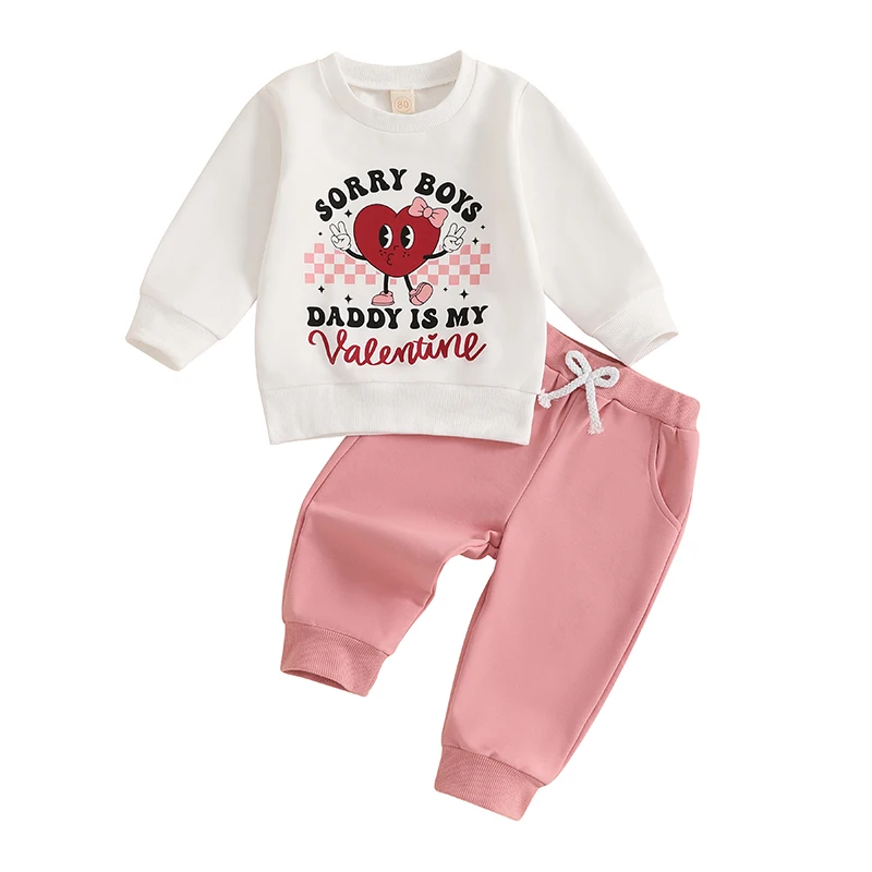 Toddler Girl Valentine s Day Outfits Letter Heart Print Long Sleeve Tops with Solid Color Long Pants Set
Toddler Girl Valentine s Day Outfits Letter Heart Print Long Sleeve Tops with Solid Color Long Pants Set
