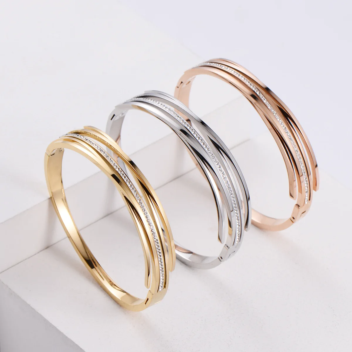 Classic Cross CZ Bracelets Bangles For Women Girls Stainless Steel Crystal Bangle Jewelry Cuff Bracelet Gift
Classic Cross CZ Bracelets Bangles For Women Girls Stainless Steel Crystal Bangle Jewelry Cuff Bracelet Gift