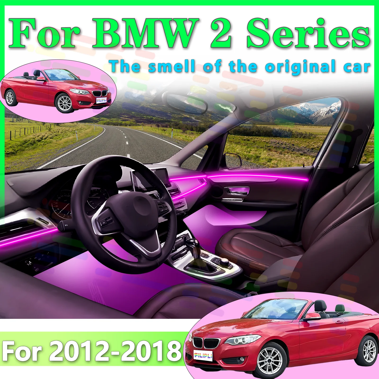 For BMW 2ser F22 F23 F45 F46 Vivid Concealed Acrylic Car Interior Mood Lamp RGB Sound-sync Mobile APP Adjustable Pastel Glow LED
For BMW 2ser F22 F23 F45 F46 Vivid Concealed Acrylic Car Interior Mood Lamp RGB Sound-sync Mobile APP Adjustable Pastel Glow LED