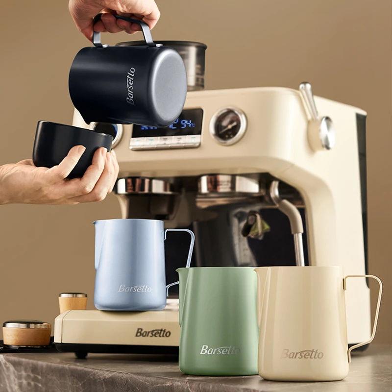 Barsetto Spiked Stainless Steel Coffee Frothing Cylinder, Professional Milk Frothing Pitcher, Pulling Cup, Espresso Coffeeware,
Barsetto Spiked Stainless Steel Coffee Frothing Cylinder, Professional Milk Frothing Pitcher, Pulling Cup, Espresso Coffeeware,