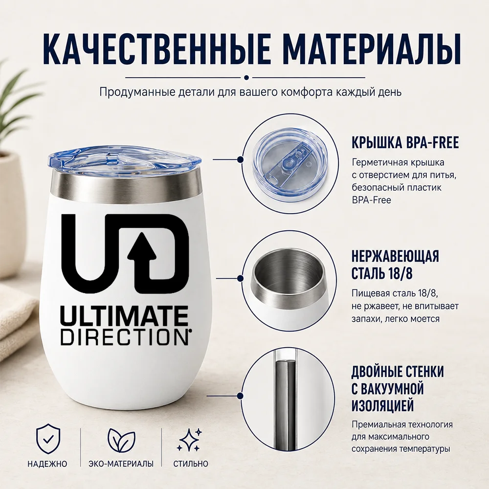 Ultimate Direction Vacuum Flasks 12oz Double-layer Eggshell Thermos Cup Heat Cold Insulation Portable Coffee Water Mug
Ultimate Direction Vacuum Flasks 12oz Double-layer Eggshell Thermos Cup Heat Cold Insulation Portable Coffee Water Mug