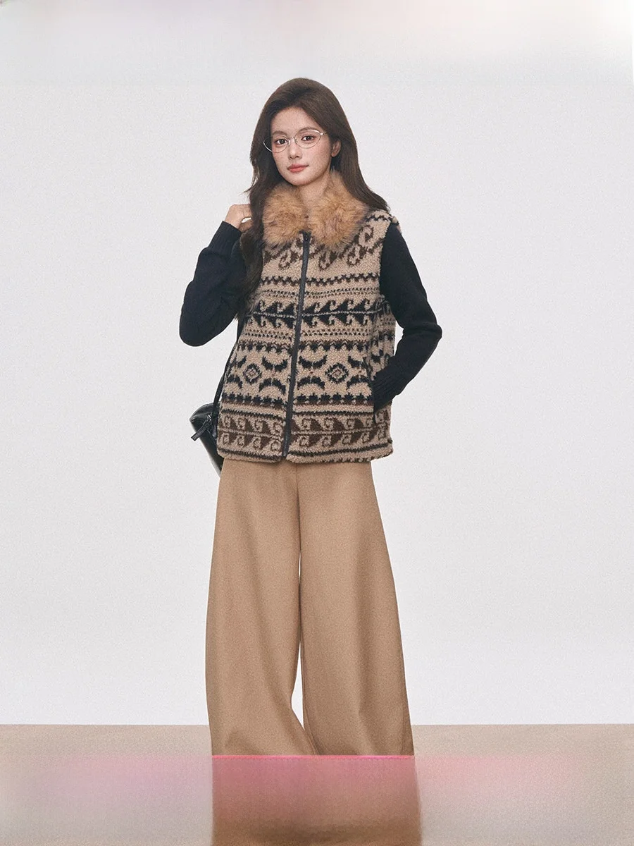 Westayone New 6 Woolen Coat with Zipper Wide Leg Pants Lamb Fur Collar Sweater Korean Sle Loose Fit Thiened Autumn Winter
Westayone New 6 Woolen Coat with Zipper Wide Leg Pants Lamb Fur Collar Sweater Korean Sle Loose Fit Thiened Autumn Winter