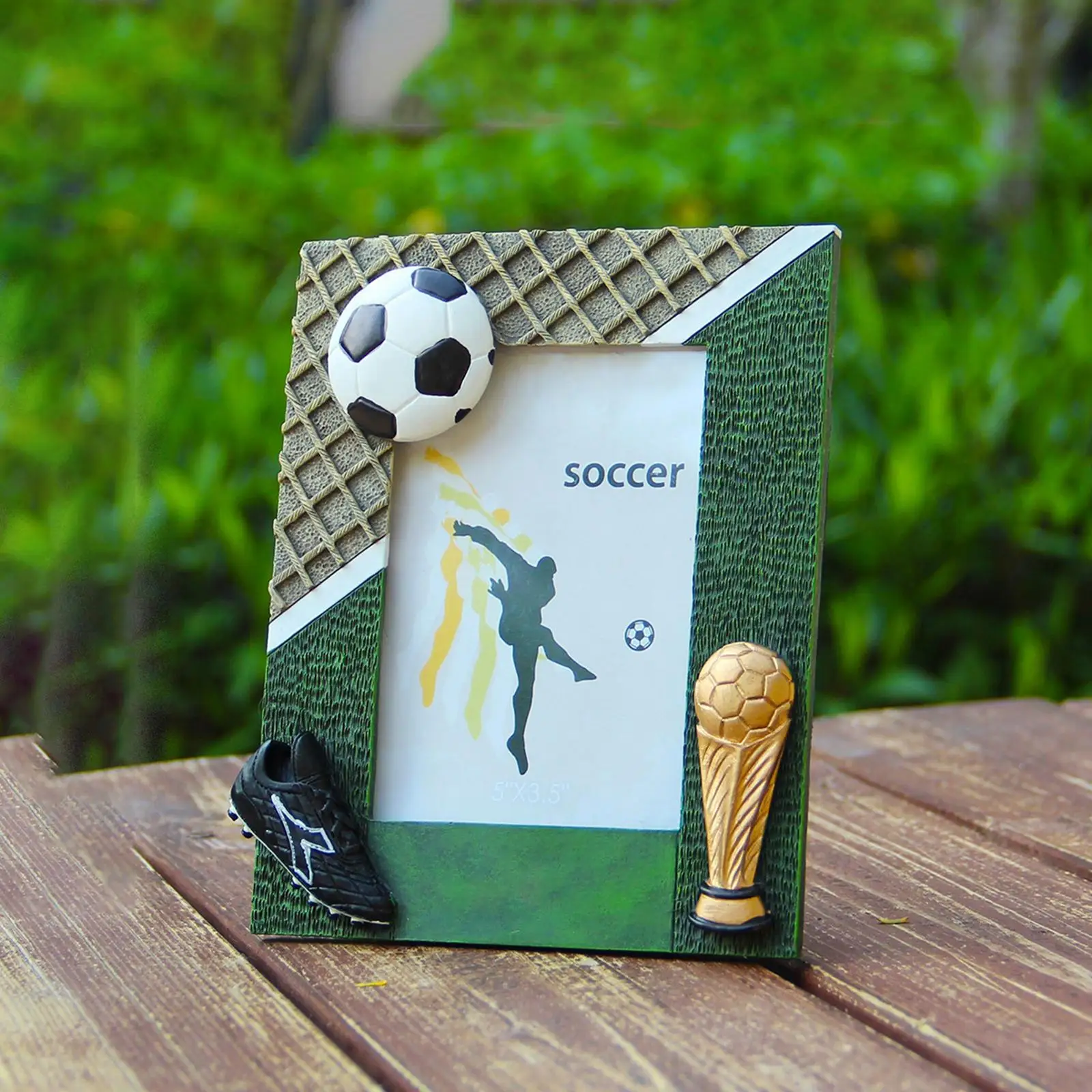 Sports 3D Soccer Resin MDF Picture Frame Tabletop Photo Holder Decorative Portrait Stand for Birthday Keepsake
Sports 3D Soccer Resin MDF Picture Frame Tabletop Photo Holder Decorative Portrait Stand for Birthday Keepsake