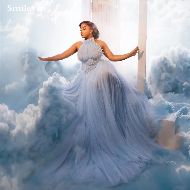 Smileven Blue Prom Dress A Line Halter Neck Evening Dress Elegant Floor Length Saudi Arabia Evening Party Gowns
Smileven Blue Prom Dress A Line Halter Neck Evening Dress Elegant Floor Length Saudi Arabia Evening Party Gowns