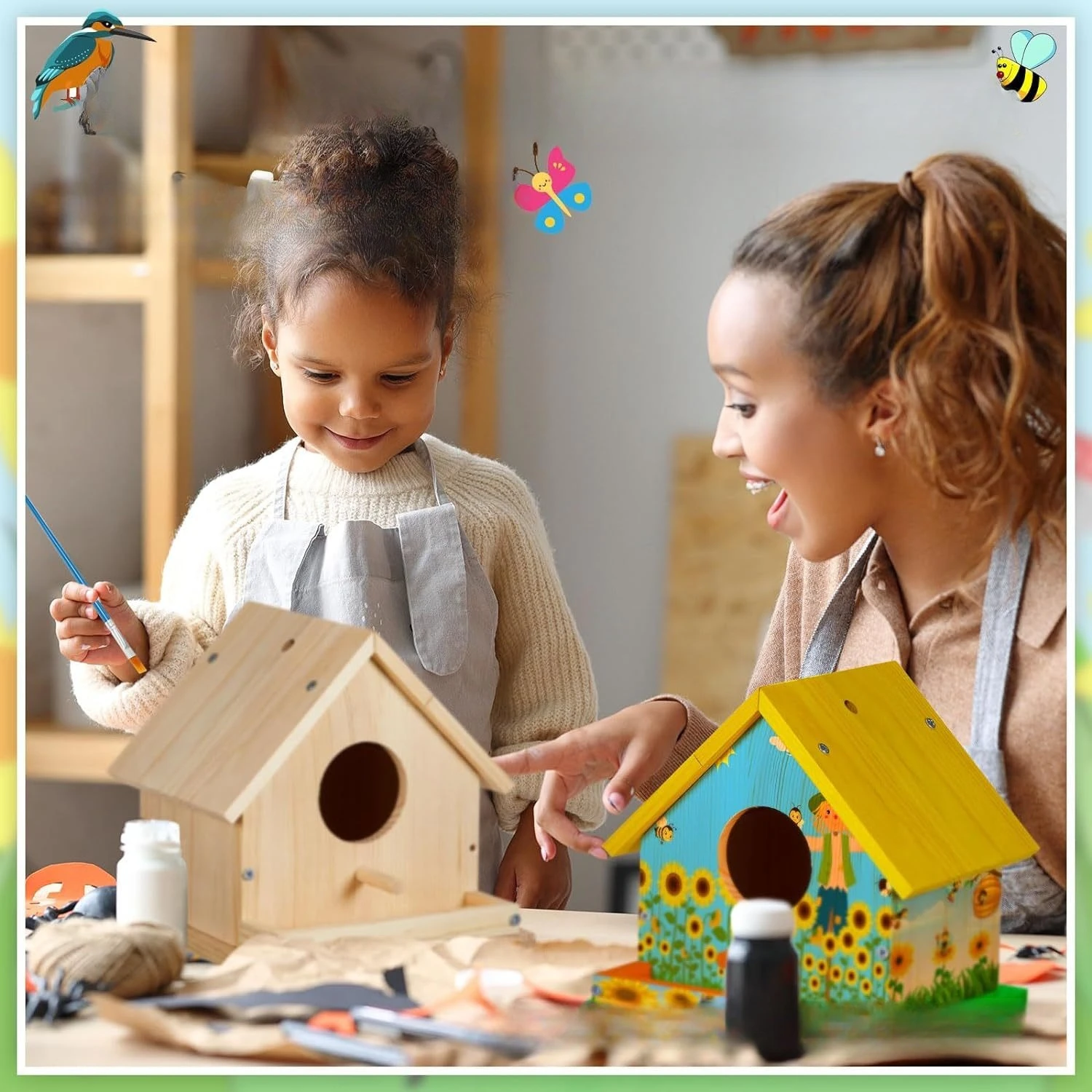1PC Wooden Birdhouse Kit for Adults to Build DIY Bird House Craft Kits to Paint Adult Woodworking Building Kits for Garden Yard
1PC Wooden Birdhouse Kit for Adults to Build DIY Bird House Craft Kits to Paint Adult Woodworking Building Kits for Garden Yard